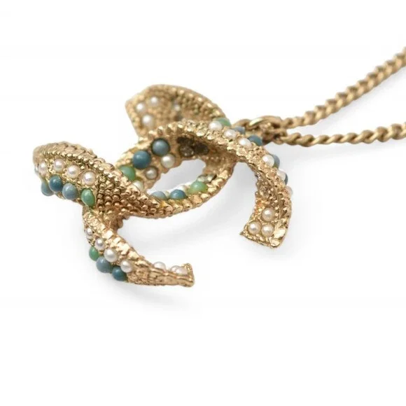 CHANEL Gold Logo Necklace